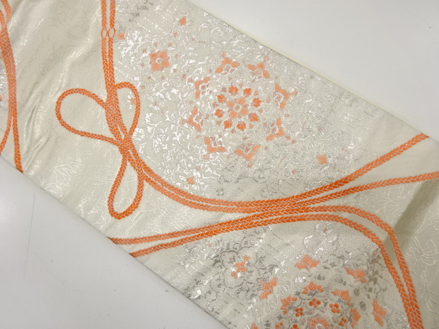 アンティーク　組紐に華紋織り出し袋帯（着用可）